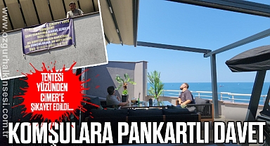 Astığı pankartla tüm komşularını terasta kahve içmeye davet etti