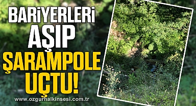 BARİYERLERİ AŞIP ŞARAMPOLE UÇTU