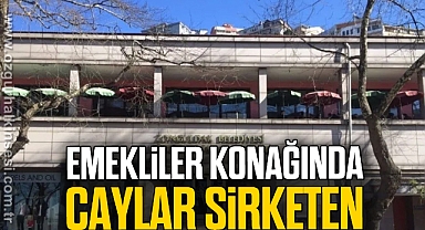 EMEKLİLER KONAĞINDA ÇAYLAR ŞİRKETTEN