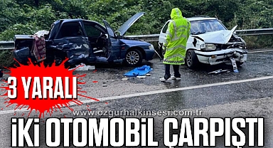 İki otomobilin çarpıştığı kazada 3 kişi yaralandı