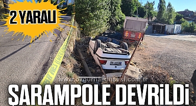 Otomobil şarampole devrildi, 2 yaralı