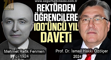 REKTÖRDEN ÖĞRENCİLERE 100’ÜNCÜ YIL DAVETİ…