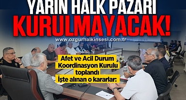 YARIN HALK PAZARI KURULMAYACAK!