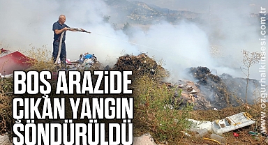 Boş arazide çıkan yangın söndürüldü