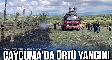 Çaycuma’da örtü yangını