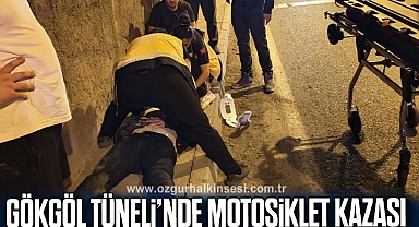 GÖKGÖL TÜNELİ’NDE MOTOSİKLET KAZASI