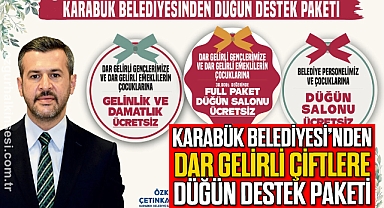 Karabük Belediyesi’nden dar gelirli çiftlere düğün destek paketi