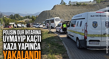 Polisin dur ihtarına uymayıp kaçan 3 kişiden biri kaza yapınca yakalandı