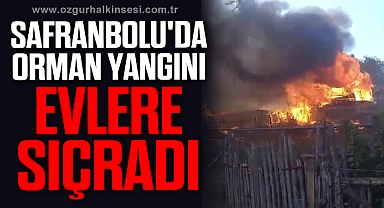 Safranbolu'da orman yangını evlere sıçradı