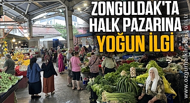 Zonguldak'ta halk pazarına yoğun ilgi