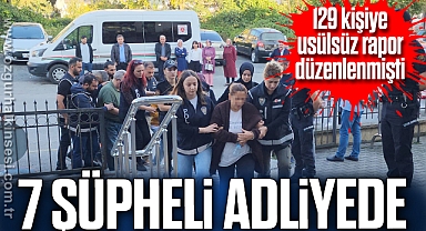 129 kişiye usülsüz rapor düzenlediği iddia edilen 7 şüpheli adliyede