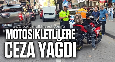 7 motosiklet sürücüsüne 17 bin 960 lira ceza