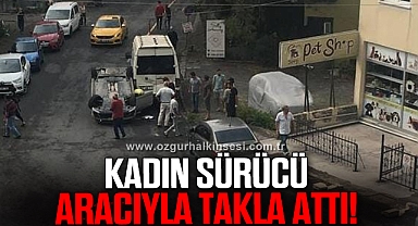 Araç takla attı, sürücüsü yara almadan kurtuldu