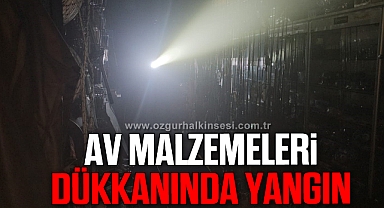 Av malzemeleri dükkanında yangın