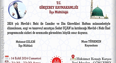 Gökçebey'de Mevlid-i Nebi programı düzenlenecek