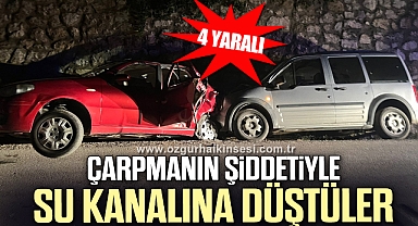 Hafif ticari araç otomobille çarpıştı