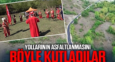 Köy yollarının asfaltlanmasını mehter takımıyla kutladılar