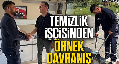Temizlik işçisi bulduğu cüzdanı sahibine teslim etti