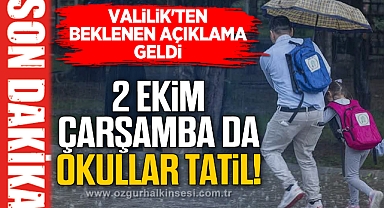 2 Ekim Çarşamba da okullar tatil!