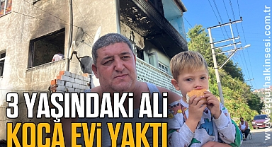 3 YAŞINDAKİ ALİ KOCA EVİ YAKTI