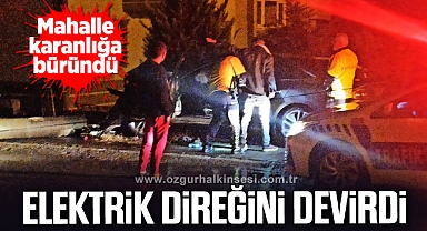 BETON ELEKTRİK DİREĞİNİ DEVİRDİ