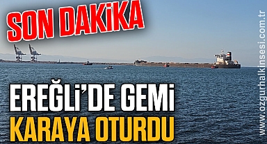 EREĞLİ’DE GEMİ KARAYA OTURDU