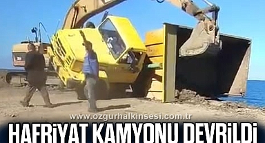 Hafriyat Kamyonu devrildi