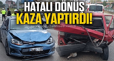 Hatalı dönüş kazaya neden oldu: 3 yaralı