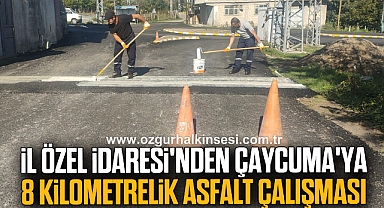  İl Özel İdaresi'nden Çaycuma'ya 8 kilometrelik asfalt çalışması