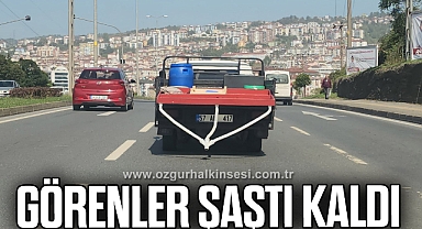 Kamyonetin kasasındaki sıhhi tesisatı görenler şaşırdı