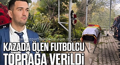 Kazada yanarak ölen futbolcu toprağa verildi