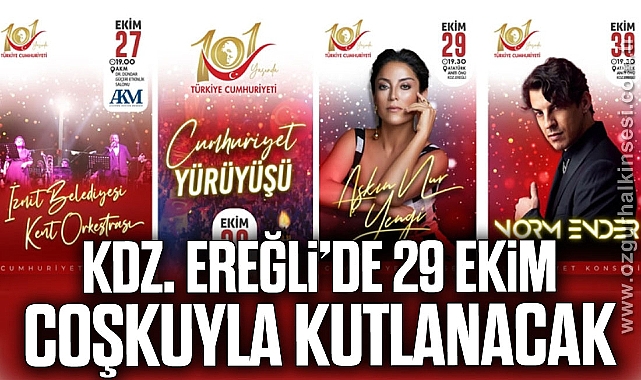 Kdz. Ereğli’de 29 Ekim coşkuyla kutlanacak
