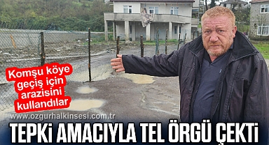 Komşu köye geçiş için arazisini kullandılar, tepki amacıyla tel örgü çekti