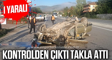 Kontrolden çıktı takla attı