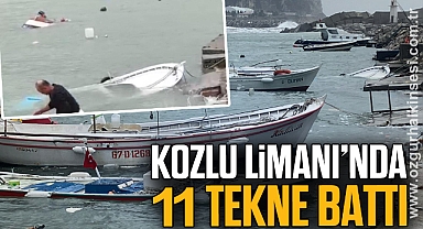 KOZLU LİMANINDA 11 TEKNE BATTI