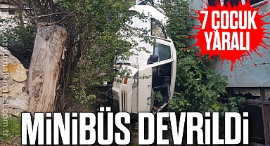 Minibüs Devrildi: 7 çocuk yaralı