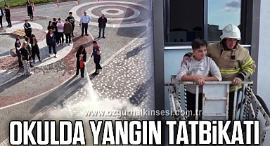 Okulda yangın tatbikatı