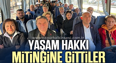 YAŞAM HAKKI MİTİNGİNE GİTTİLER