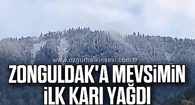 Zonguldak'a mevsimin ilk karı yağdı