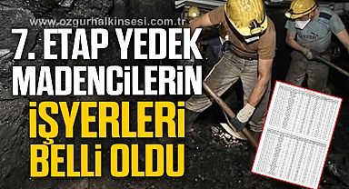 7. ETAP YEDEK MADENCİLERİN İŞYERLERİ BELLİ OLDU