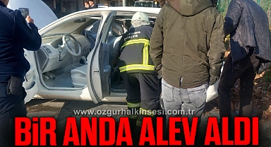 Araç yangını korkuttu