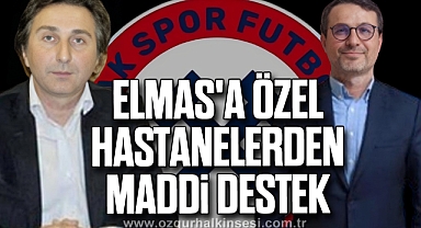 Elmas'a özel hastanelerden maddi destek