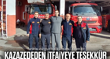 Kazazededen itfaiyeye teşekkür