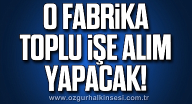 O fabrika toplu işe alım yapacak!