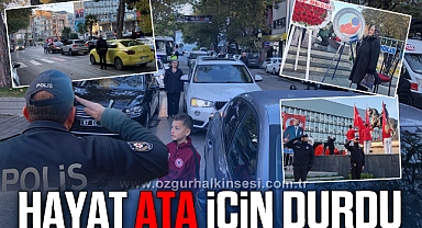 Sirenler çaldı, kentte hayat Ata için durdu