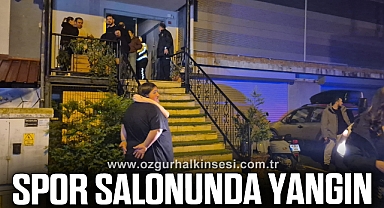 Spor salonunda yangın paniği
