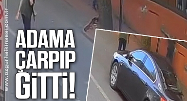Yolun karşısına geçmek isteyen adama çarpıp gitti