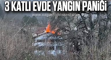 3 katlı evde yangın paniği
