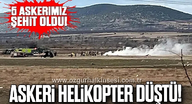 Askeri helikopter düştü! 5 asker şehit oldu!