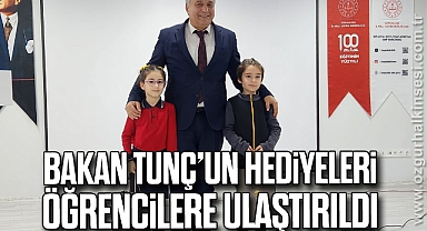 Bakan Tunç’un hediyeleri öğrencilere ulaştırıldı